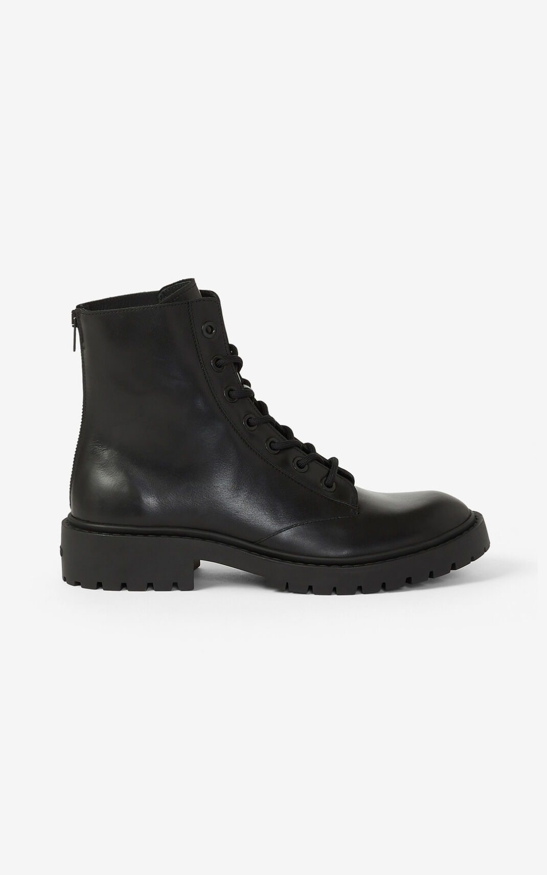 Botas Kenzo Lace up Couro Pike ankle Masculino - Pretas | 349PJQSVI